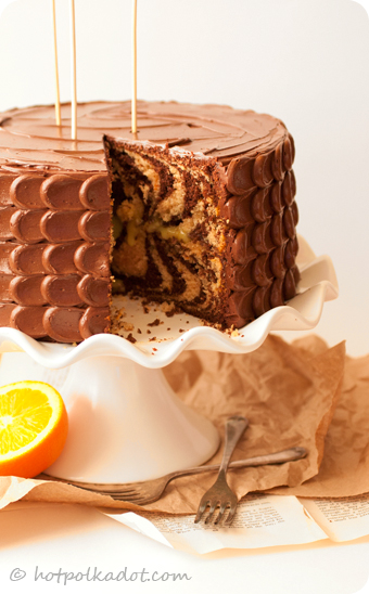 Chocolate Orange Tiger Cake via @hotpolkadot